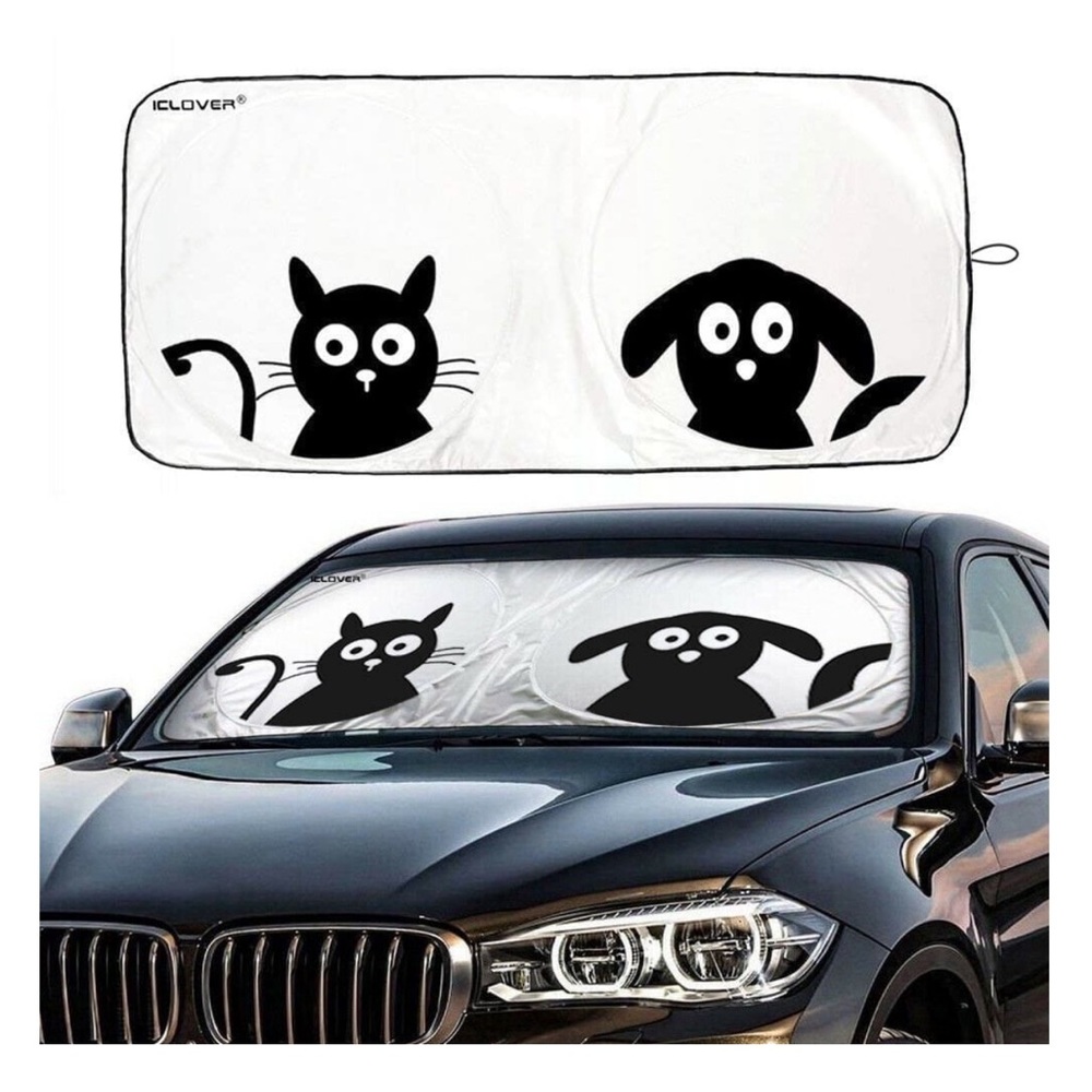 IC ICLOVER Auto Car Jumbo Sunshade Foldable Windshield Sun Shade Visor Cat/Dog